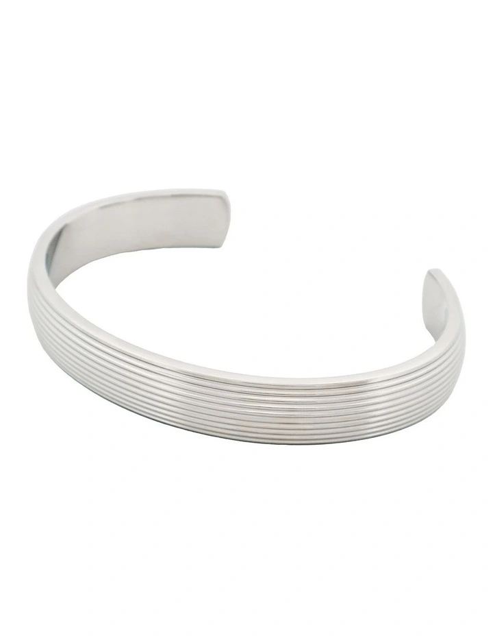 Stainless Steel Bangle in Silver image 3