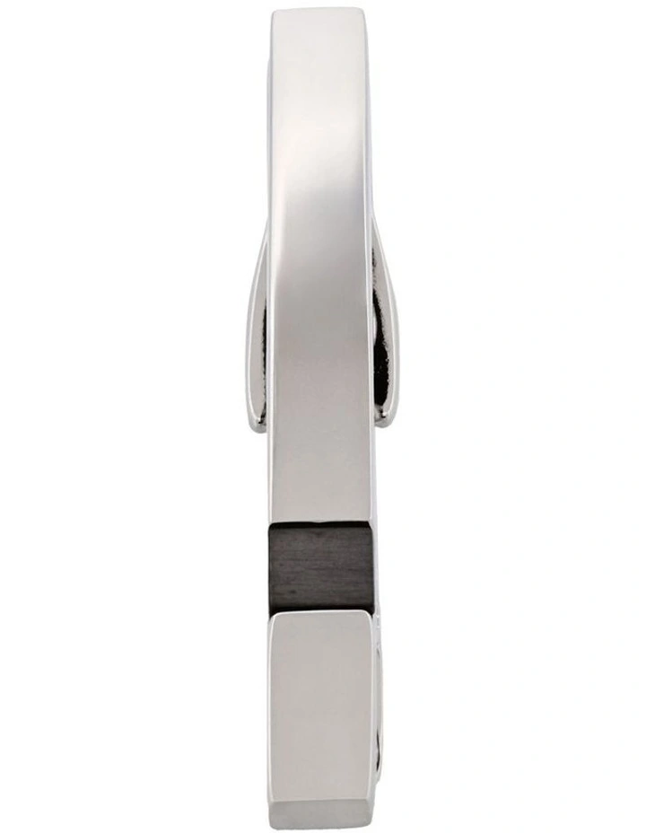Polished Rhodium and Gun Metal Plated Tie Clip in Silver image 1