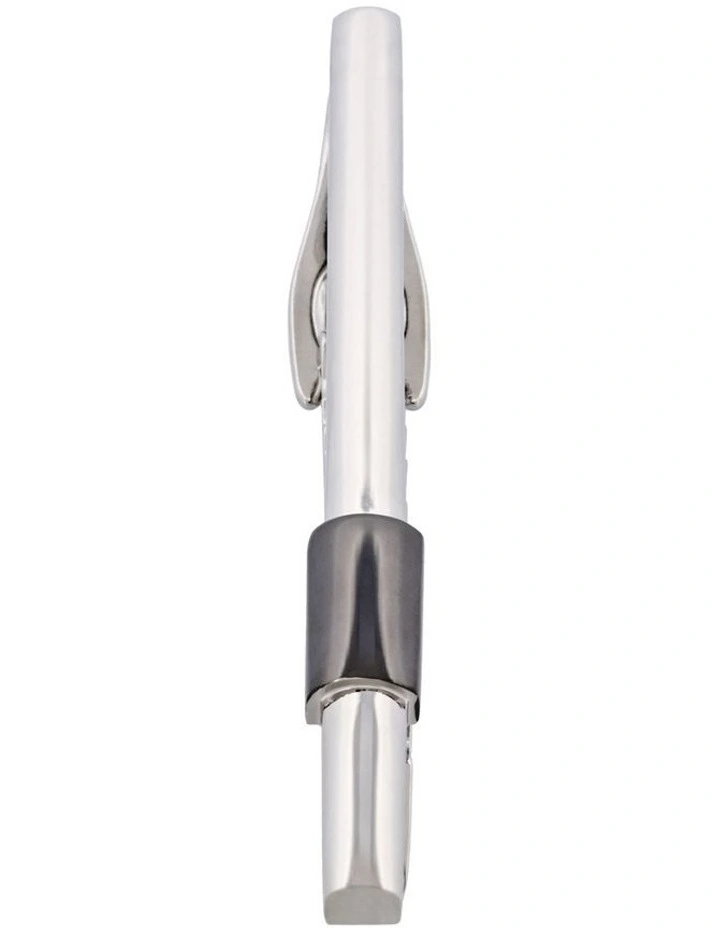 Rhodium and Gun Metal Plated Tie Bar in Silver image 1