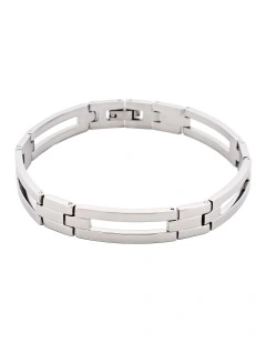 Polished Stainless Steel Bracelet in Silver