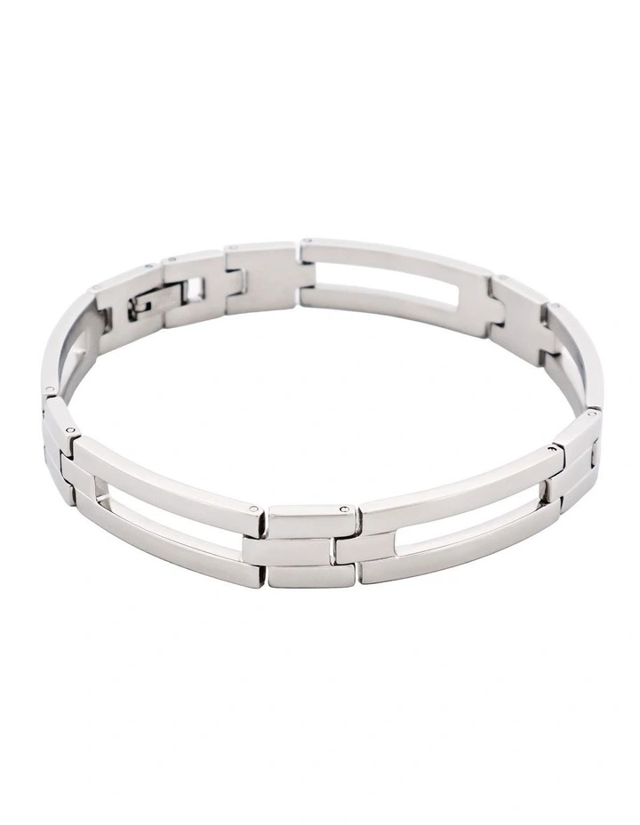 Polished Stainless Steel Bracelet in Silver image 2