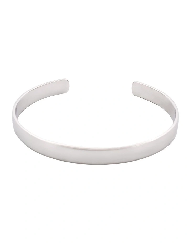 Rhodium Plated Cuff or Bangle in SIlver image 1