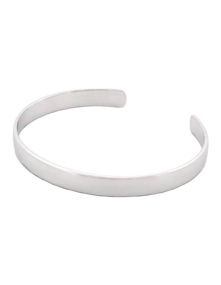 Rhodium Plated Cuff or Bangle in SIlver image 3