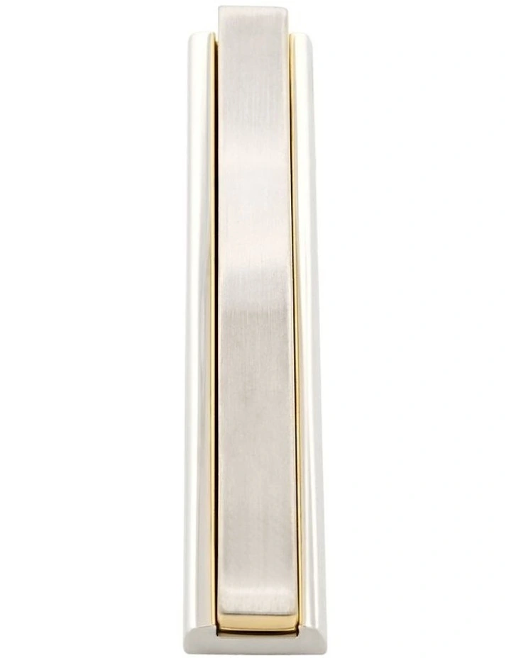 Rhodium and Gold Plated Tie Clip in Silver image 1
