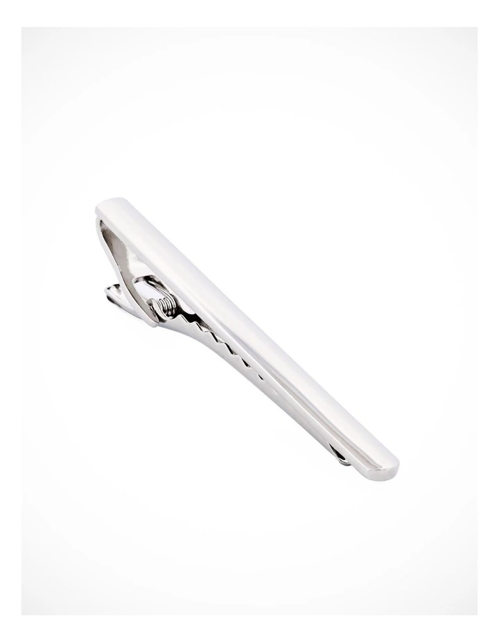 Rhodium Plated Tie Bar in Silver image 3