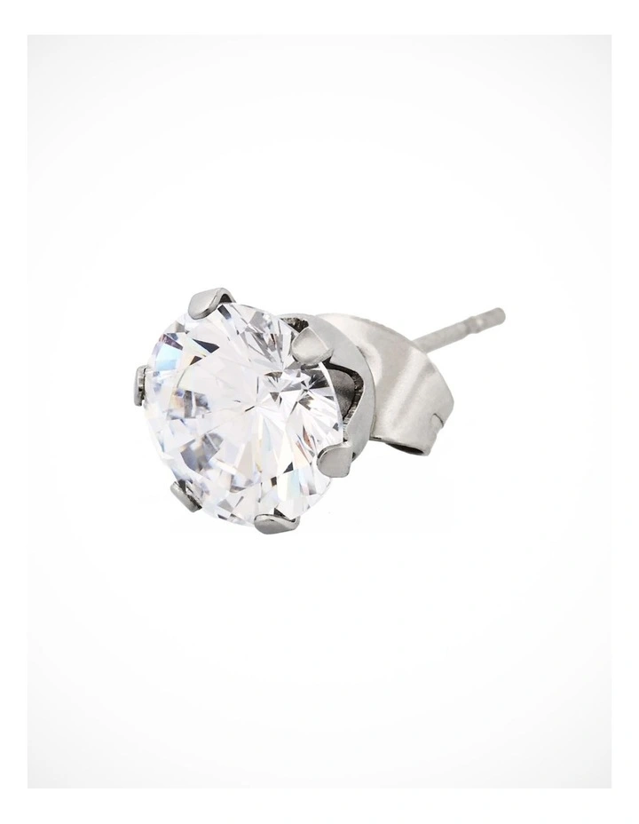 Stainless Steel Earring Cubic Zirconia in Silver image 1