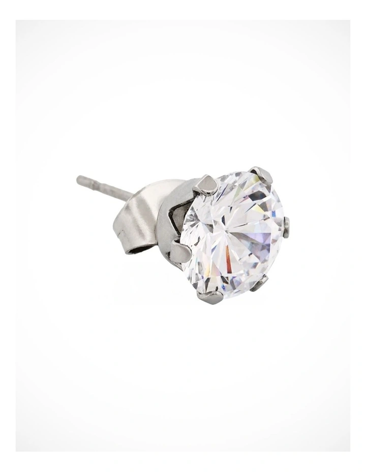 Stainless Steel Earring Cubic Zirconia in Silver image 2