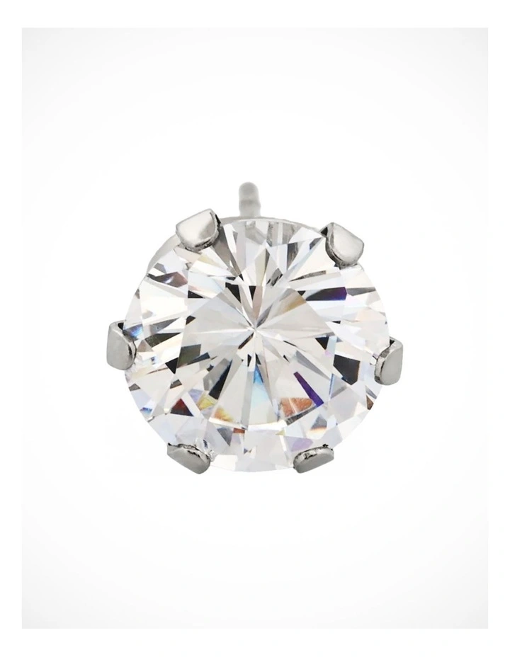 Stainless Steel Earring Cubic Zirconia in Silver image 3