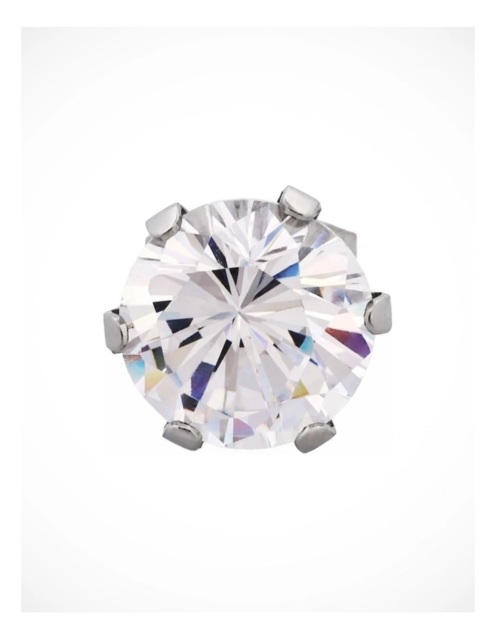 Stainless Steel Earring Cubic Zirconia in Silver image 3