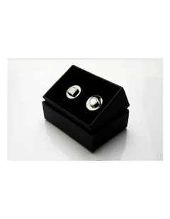 Rhodium Twist Mother Of Pearl Cufflinks in Silver