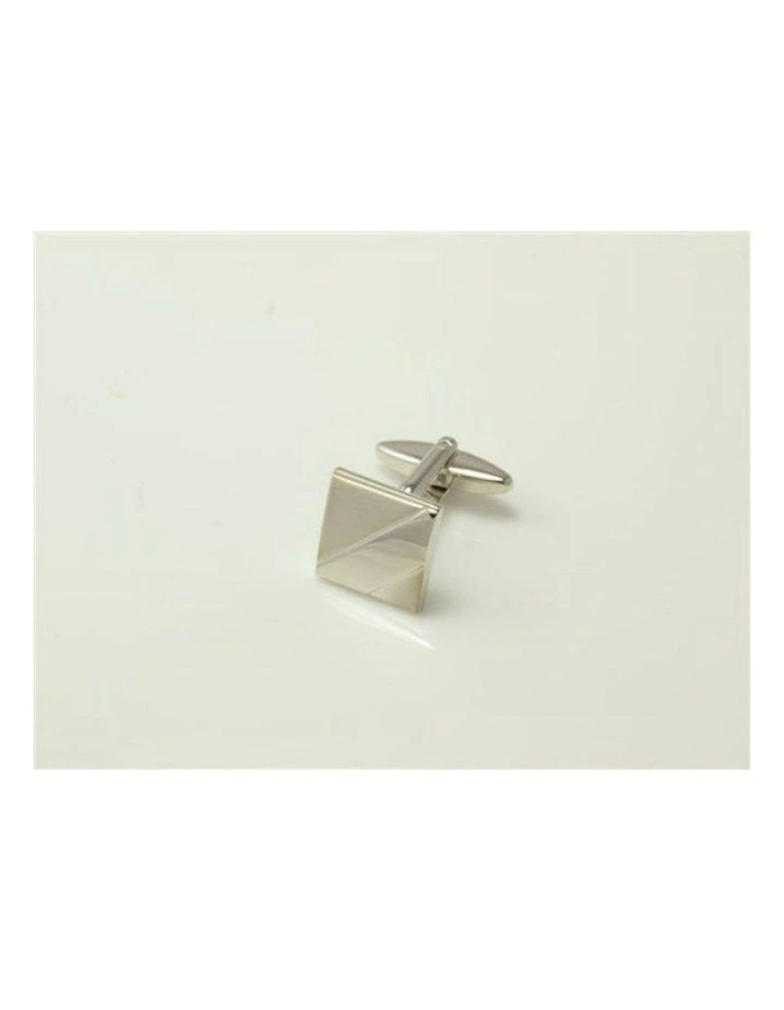 Rhodium Plated Cufflinks in Silver image 1