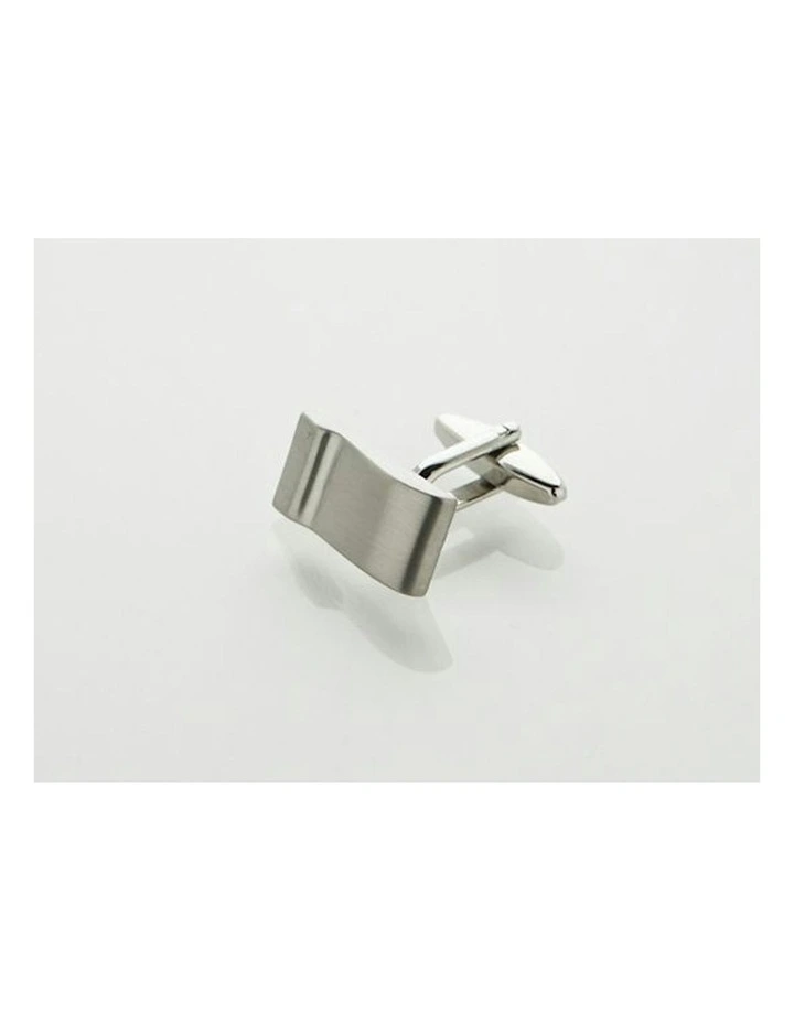 Rhodium Plated Cufflinks in Silver image 1