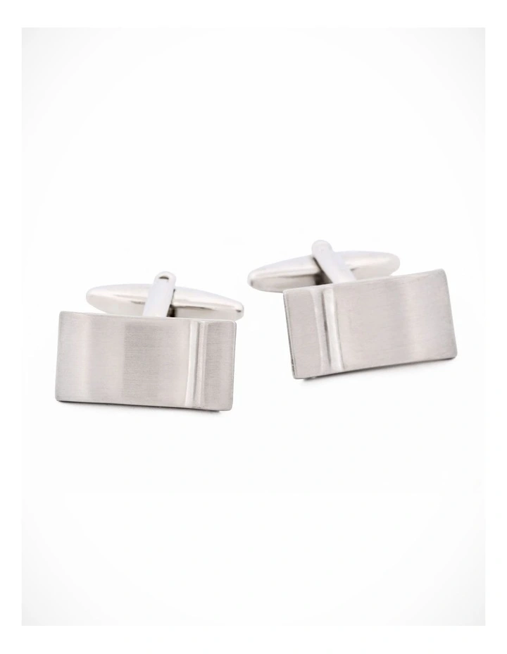 Rhodium Plated Cufflinks in Silver image 2
