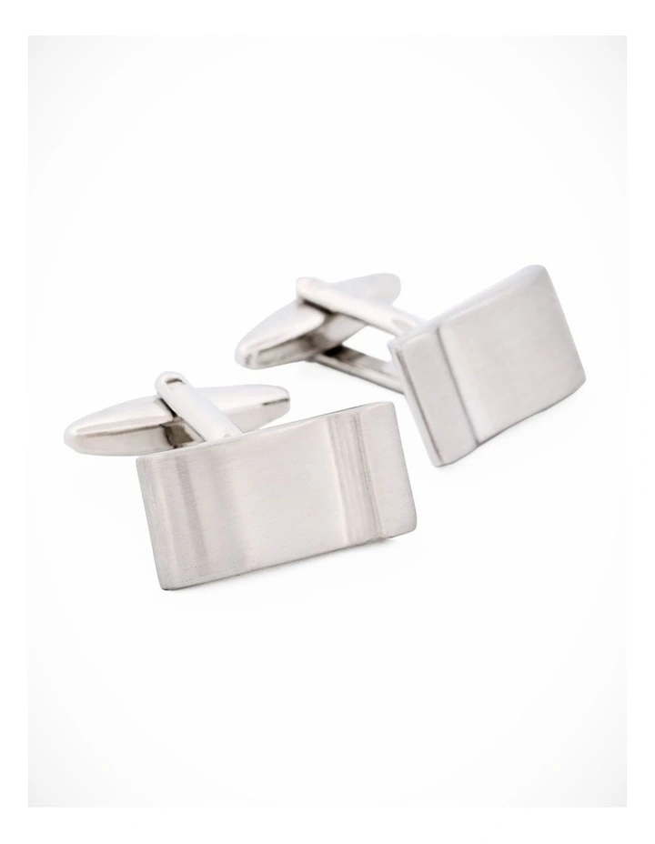 Rhodium Plated Cufflinks in Silver image 3