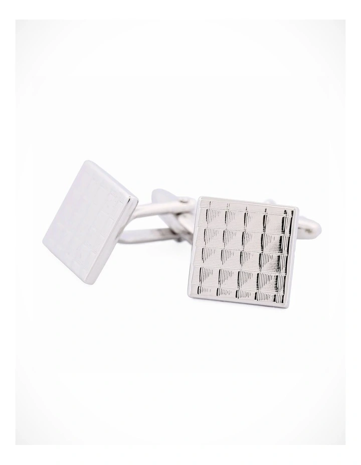 Rhodium Plated Cufflinks in Silver image 3