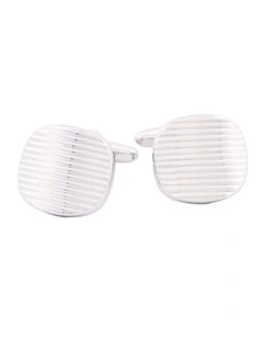 Rhodium Plated Cufflinks in Silver