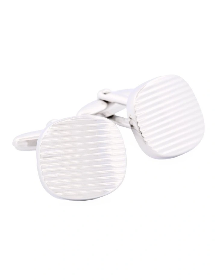 Rhodium Plated Cufflinks in Silver image 3