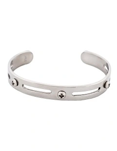 Stainless Steel Bangle And Cuff in Silver