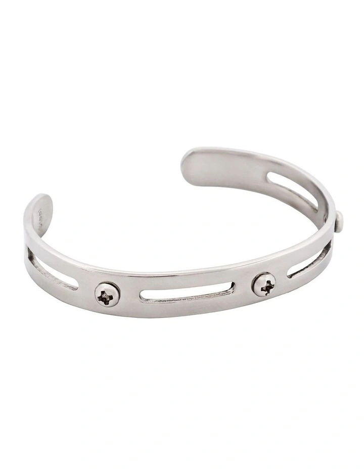 Stainless Steel Bangle And Cuff in Silver image 2