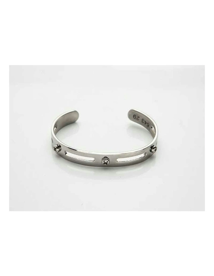Stainless Steel Bangle And Cuff in Silver image 2