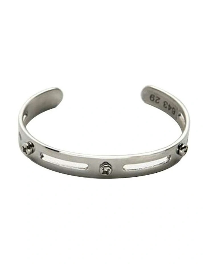 Stainless Steel Bangle And Cuff in Silver image 3