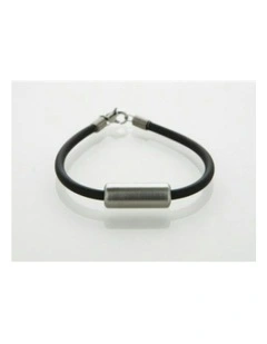 Stainless Steel And Rubber Bracelet in Silver