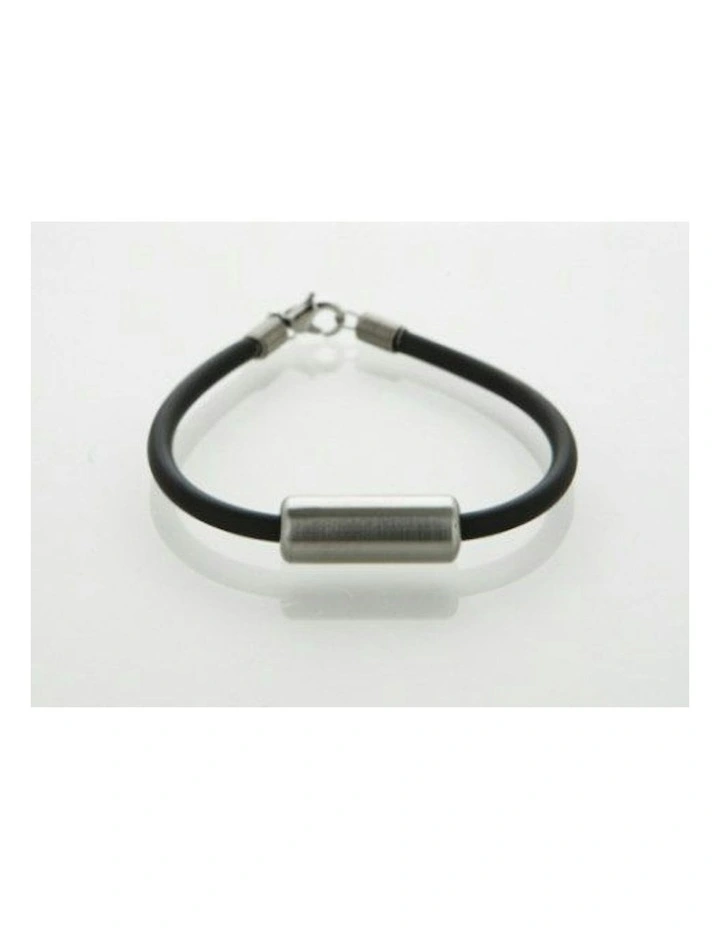 Stainless Steel And Rubber Bracelet in Silver image 1