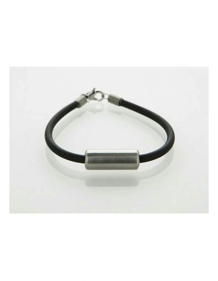Stainless Steel And Rubber Bracelet in Silver image 2