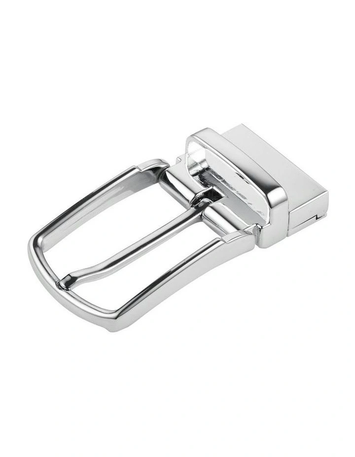 Polished Chrome Belt Buckle in Silver image 1