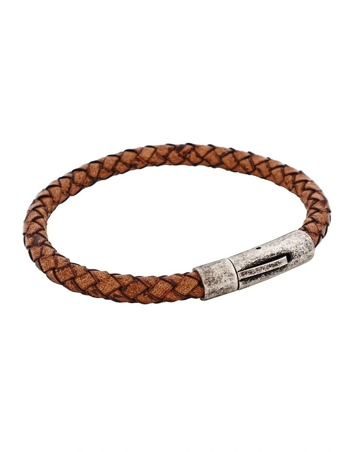 Bracelet And Antique Stainless Steel Clasp in Tan image 2