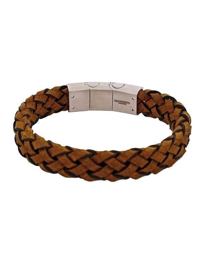 Stainless Steel And Dark Bracelet in Tan image 5