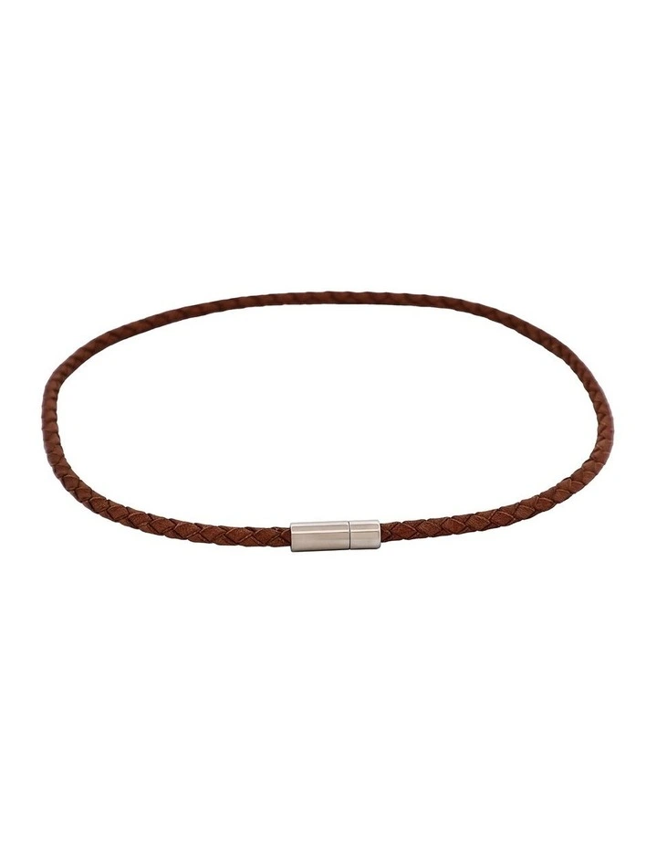 Double Wrap Bracelet With Stainless Steel Clasp in Tan image 3