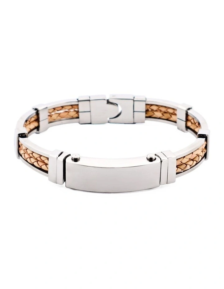Polished Stainless Steel Bracelet in Tan image 1