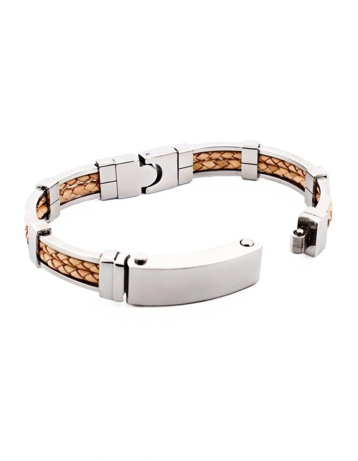 Polished Stainless Steel Bracelet in Tan image 2