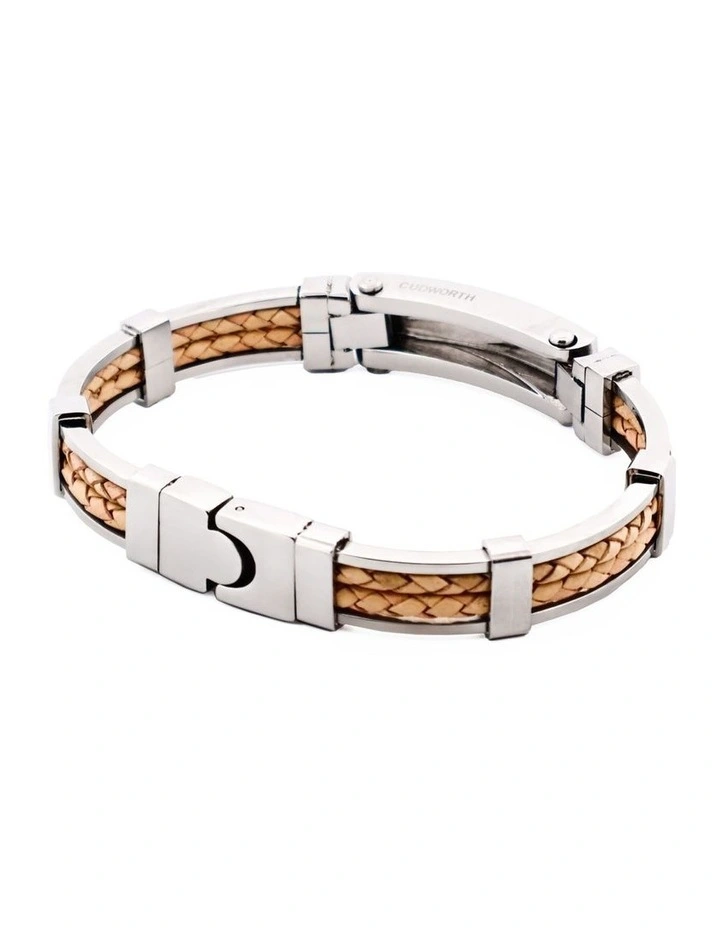 Polished Stainless Steel Bracelet in Tan image 3