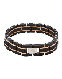 Stainless Steel Bracelet in Black/Gold