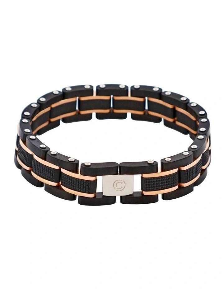 Stainless Steel Bracelet in Black/Gold image 1