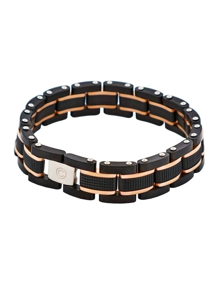 Stainless Steel Bracelet in Black/Gold image 4