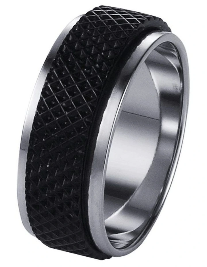 Polished Stainless and Ion Plated Steel Spinning Mesh Centre Ring in Black image 2
