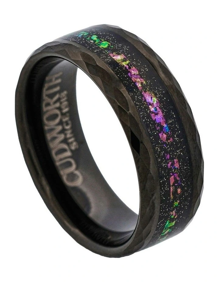 Tungsten Nebula Prism Ring un Black image 3