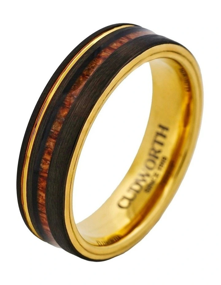 Emberwood Classic Tungsten Ring in Gold image 2