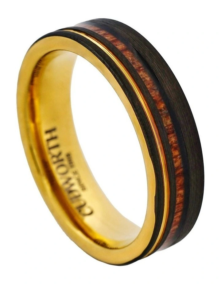 Emberwood Classic Tungsten Ring in Gold image 3