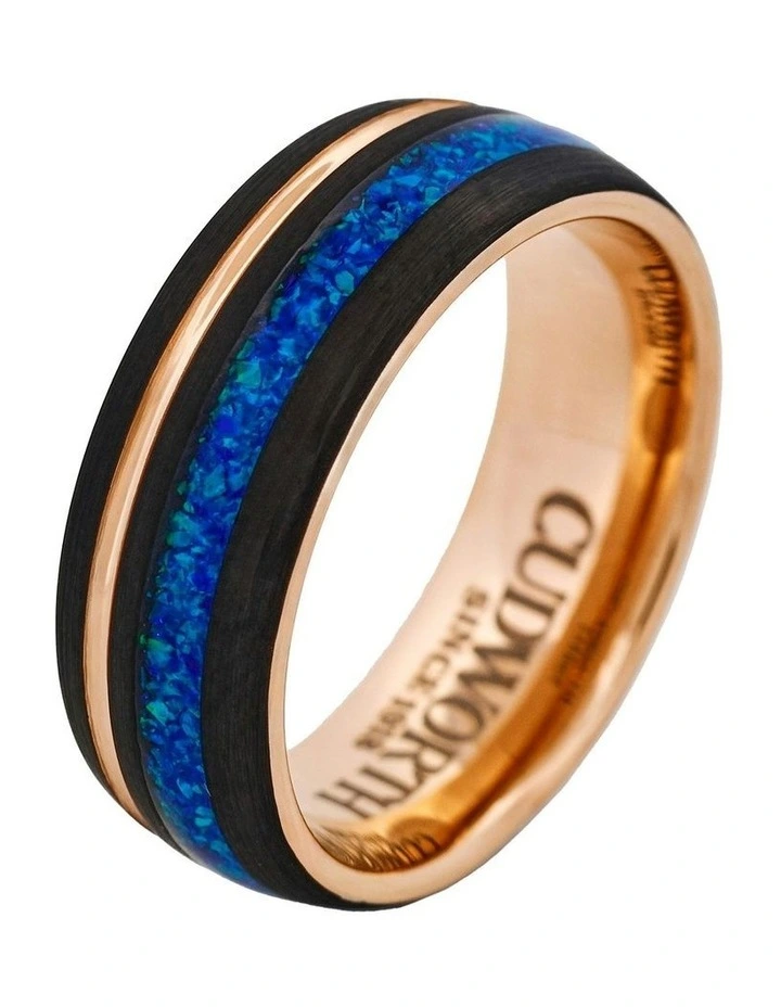 Tungsten Azure Aurora Ring in Gold image 2