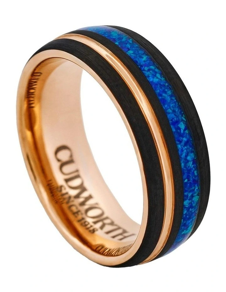 Tungsten Azure Aurora Ring in Gold image 3