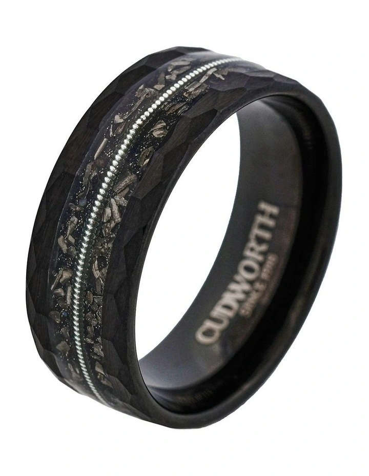 Tungsten, Meteorite Circuit Ring in Black image 2