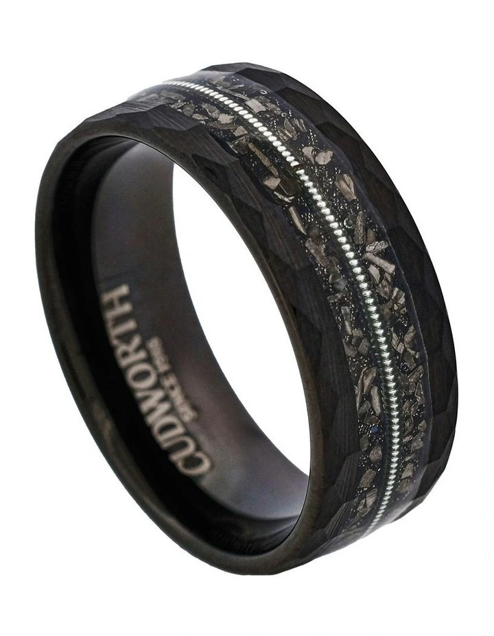 Tungsten, Meteorite Circuit Ring in Black image 3