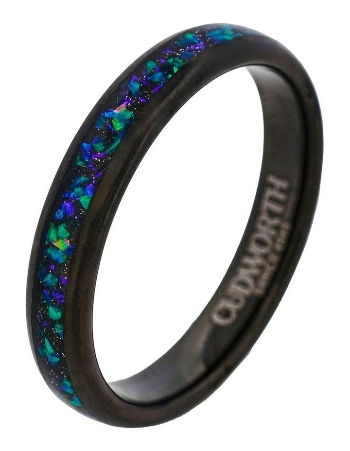 Tungsten Aurora Streamline Ring in Black image 2