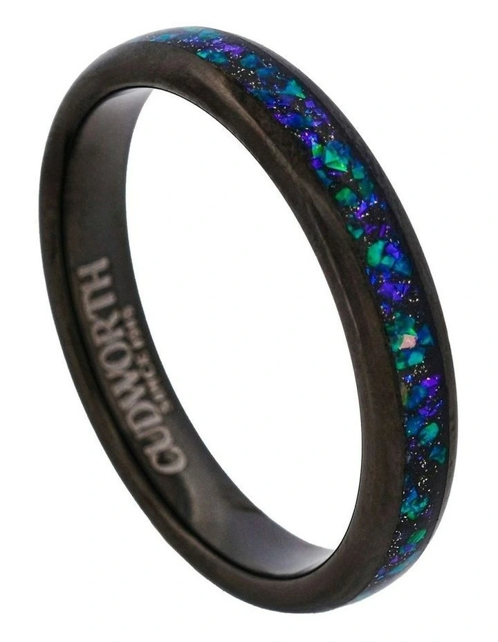 Tungsten Aurora Streamline Ring in Black image 3