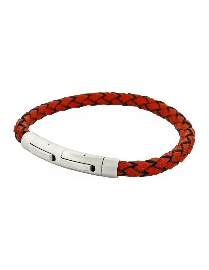 Rosso Linea Italian Leather Bracelet in Red image 3