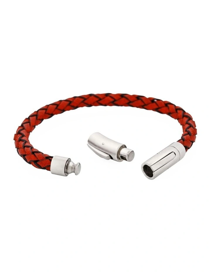 Rosso Linea Italian Leather Bracelet in Red image 5